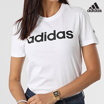 Adidas Sportswear - Maglietta da donna in lino GL0768 Bianco