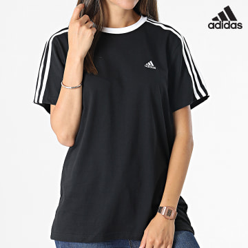 Adidas Sportswear - Tee Shirt Femme A Bandes Boyfriend GS1379 Noir