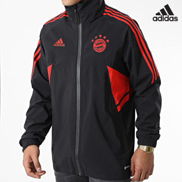 Adidas Sportswear - Giacca con zip a fascia FC Bayern Rain HI3465 Nero