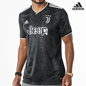 Adidas Performance - Juventus HD2015 Camiseta de fútbol a rayas negra
