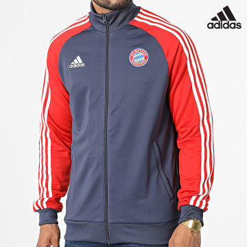Adidas Sportswear - Giacca con zip FC Bayern DNA HF1364 Navy Red Stripe