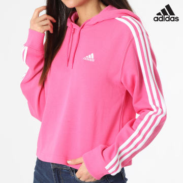 Adidas Sportswear - Sweat Capuche Femme A Bandes 3 Stripes IC9911 Rose