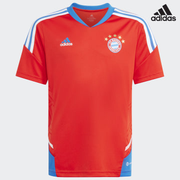 Adidas Sportswear - Maglietta FC Bayern Monaco a righe da bambino HU1275 Rosso