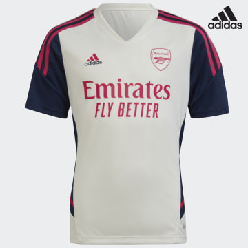 Adidas Performance - Camiseta a rayas para niños Arsenal HT4435 Off White Navy Pink