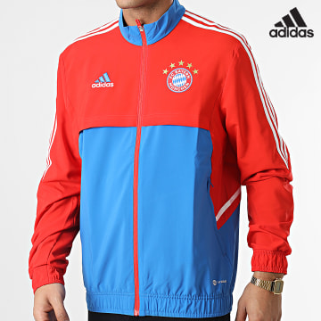 Adidas Sportswear - Bayern Monaco Giacca con zip a righe HU1274 Rosso Blu