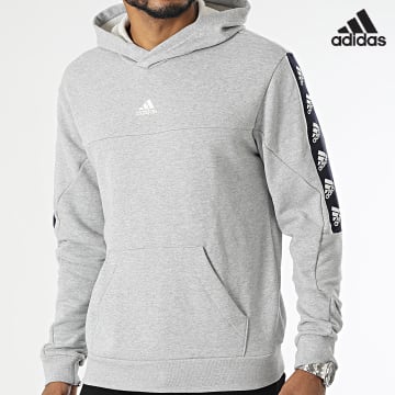 Adidas Sportswear - Sweat Capuche A Bandes BL IC6788 Gris Chiné