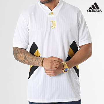 Adidas Sportswear - Maillot De Foot Col V Juventus Icon HS9807 Blanc Doré