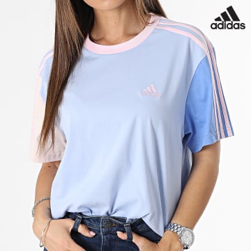 Adidas Performance - Camiseta 3 rayas para mujer IC1472 Azul claro