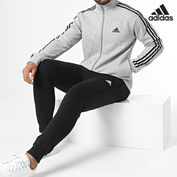 Adidas Sportswear - Ensemble De Survetement A Bandes 3 Stripes IA3073 Gris Chiné Noir