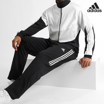 Adidas Sportswear - Ensemble De Survetement A Bandes IJ6074 Noir Blanc Gris