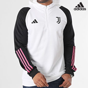 Adidas Performance - Juventus HZ5019 Sudadera con capucha a rayas blancas y negras