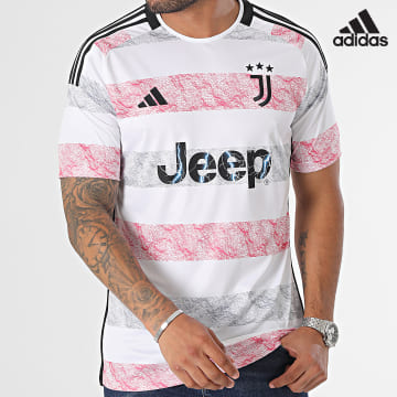 Adidas Performance - Juventus HR8255 Camiseta a rayas blanca, roja y gris