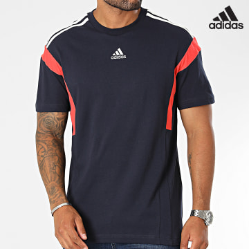 Adidas Sportswear - CB Maglietta a righe IP2239 blu navy