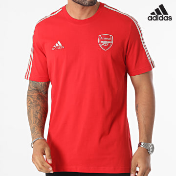 Adidas Performance - Camiseta roja Arsenal FC DNA HZ2065 con rayas