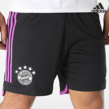 Adidas Sportswear - Bayern HR3720 Pantaloncini da jogging con banda viola nera
