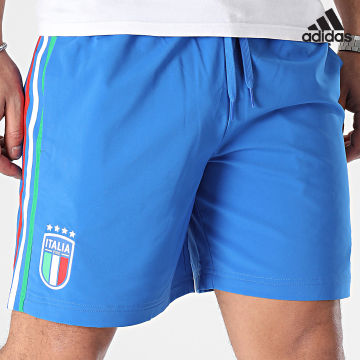 Adidas Performance - FIGC IR9911 Pantalones cortos de jogging a rayas azul real