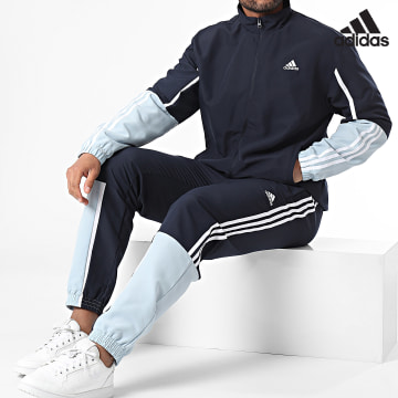Adidas Performance - IR8175 Conjunto de chaqueta con cremallera y pantalón de jogging azul marino