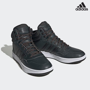 Adidas Sportswear - Scarpe da ginnastica Hoops 3.0 Mid WTR GW6702 Shadow Green Iron Metallic Core Black