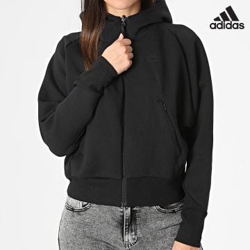 Adidas Sportswear - Felpa con zip da donna IN5128 Nero