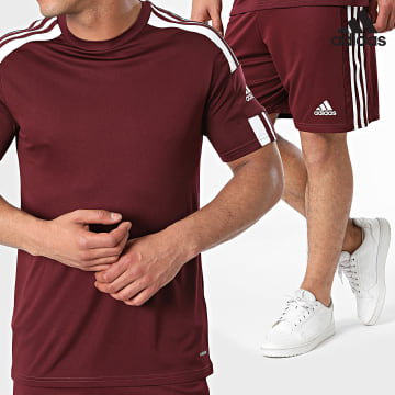 Adidas Sportswear - Ensemble Tee Shirt Et Short Jogging A Bandes Squad 21 GN8091 GN8083 Bordeaux
