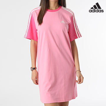 Adidas Performance - Vestido de rayas para mujer IR6055 Rosa