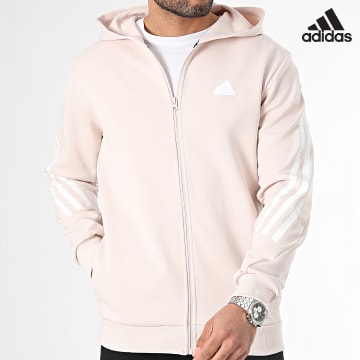 Adidas Performance - IR9207 Chaqueta rosa claro con capucha y cremallera