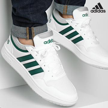 Adidas Sportswear - Hoops 3.0 Scarpe da ginnastica estive IG1484 Calzature Bianco Core Verde Grigio Due