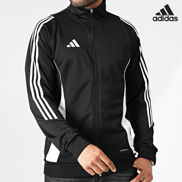 Adidas Sportswear - Tiro24 IJ9959 Giacca con zip a righe bianche e nere