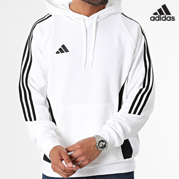 Adidas Sportswear - Felpa con cappuccio Tiro 24 Stripe IR7547 Bianco