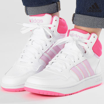 Adidas Performance - Zapatillas Mujer Hoops 3.0 Mid K IF2722 Cloud White Pink