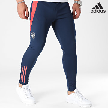 Adidas Sportswear - Pantaloni da jogging a bande del Manchester United IT2012 blu navy