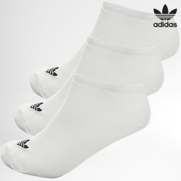 Adidas Originals - Set di 3 calzini con fodera invisibile Trefoil S20273 Bianco