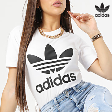 Adidas Originals - Camiseta de Mujer Trefoil GN2899 Blanca