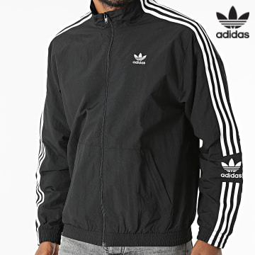 Adidas Originals - Chaqueta con cremallera y bandas de bloqueo H41391 Negro