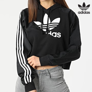Adidas Originals - Sweat Capuche Femme Crop HC7050 Noir