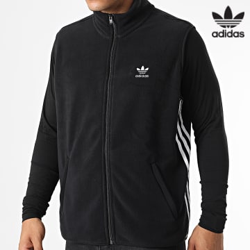 Adidas Originals - Veste Zippée Sans Manches 3 Stripes HK7393 Noir