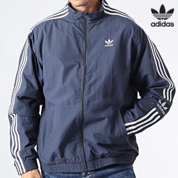 Adidas Originals - Veste Zippée A Bandes Lock Up HC2000 Bleu Marine