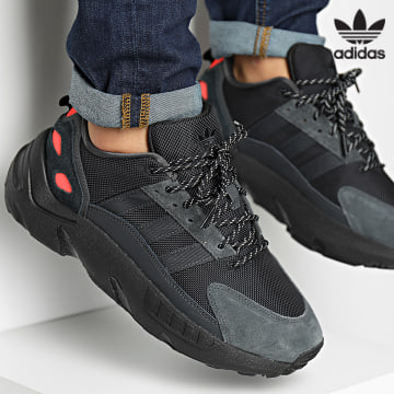 Adidas Originals - ZX 22 Boost Zapatillas GX7007 Core Negro Carbono Solar Rojo