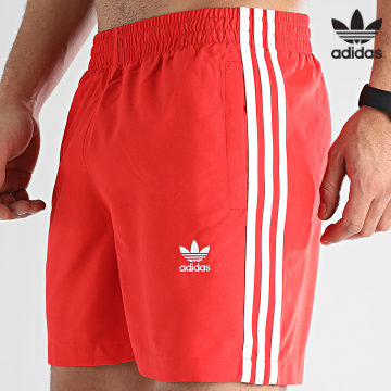 Adidas Originals - Pantaloncini da bagno Adicolor 3 Stripes H44768 Rosso