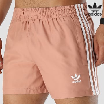 Adidas Originals - Short De Bain A Bandes H44771 Beige Rosé