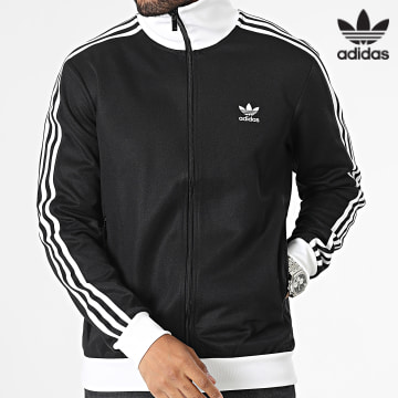 Adidas Originals - Beckenbauer II5763 Chaqueta negra a rayas con cremallera