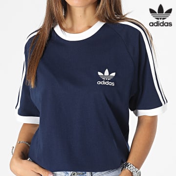 Adidas Originals - Tee Shirt A Bandes Femme 3 Stripes IA4850 Bleu Marine