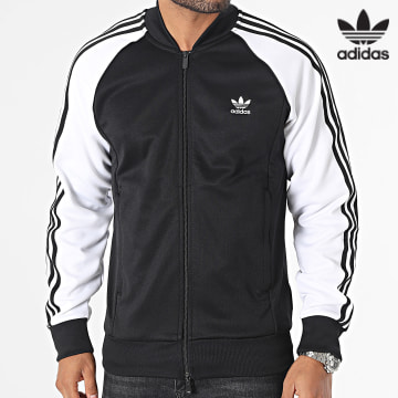 Adidas Originals - SST IK7025 Giacca con zip a righe bianche e nere