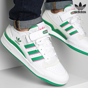 Adidas Originals - Baskets Forum Low IE7422 Cloud White Green Lucid Pink