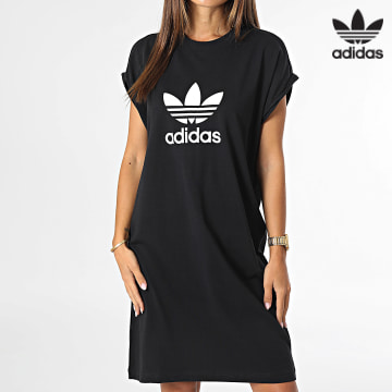 Adidas Originals - Nuevo Trefoil Vestido Camiseta Mujer IC5483 Negro