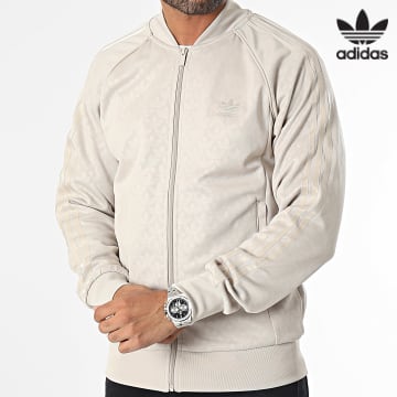 Adidas Originals - Chaqueta con cremallera a rayas IJ5688 Beige
