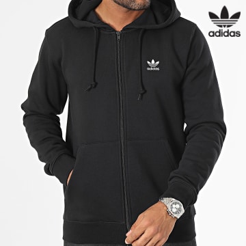 Adidas Originals - Essential IL2511 Felpa con zip e cappuccio nero