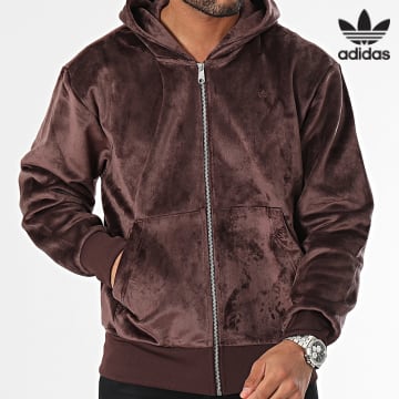 Adidas Originals - Sweat Zippé Capuche Essential IM4452 Marron
