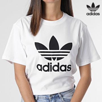 Adidas Originals - Tee Shirt Femme Trefoil IR9534 Blanc