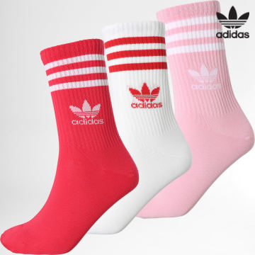 Adidas Originals - 3 paia di calzini IU2660 Bianco Rosa Fucsia